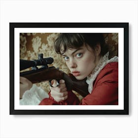 Badass Girl With A Rifle Art Print