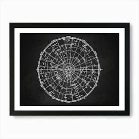 Horoscope - Star map blackboard 1 Art Print