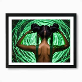 Sexy Woman In Green Dress Art Print