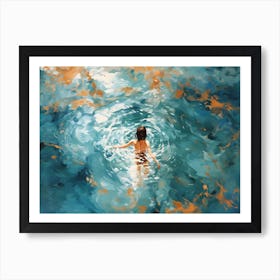 Swimming In The Ocean Art Print