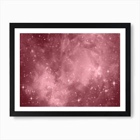 Rose Gold Galaxy Space Background Art Print