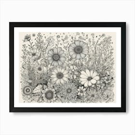 Flowers In The Garden 1 Art Print