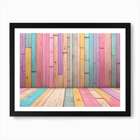 Colorful Wooden Floor Art Print