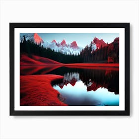 Red Mountain Lake Art Print