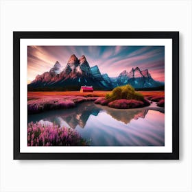 Sunset In The Mountains 8 Art Print