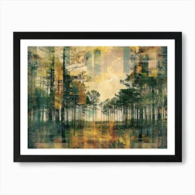 Forest Collage Vintage 2 Art Print