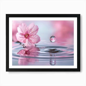 Cherry Blossoms In Water Art Print