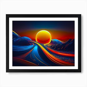 Desert Highway Abstract Art Print