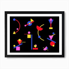 Memphis Pattern Retro Synthwave 80s Vintage Abstract Shapes Artwork Art Print