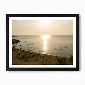 People enjoying Italian beach at sunset | Monopoli | Italy Art Print