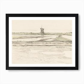 Landscape With Polder Windmill Het Noorden In Polder Het Noorden On Texel (1873–1917), Theo Van Hoytema Art Print