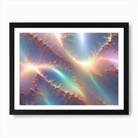 Abstract Swirls Of Light In Shades Of Pink, Blue, And Gold Creating A Dreamy And Ethereal Effect Art Print