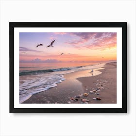 Sunrise At The Beach Art Print