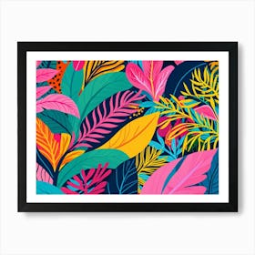 Tropical Leaves Seamless Pattern 8 Art Print