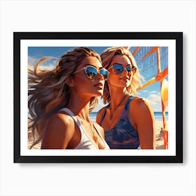 Women On The Beach Summer Art Print