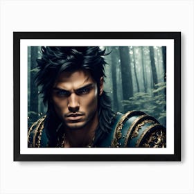 Young Man In A Forest Art Print