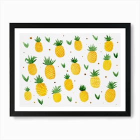 Watercolor Pineapples Art Print