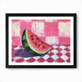 Watermelon Pink Checkerboard 2 Art Print