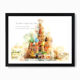 Saint Basil, Moscow, Watercolor Art Print