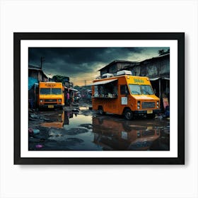Food Trucks In The Slums 1 Art Print