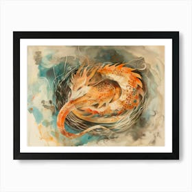 Baby Wood Dragon Art Print