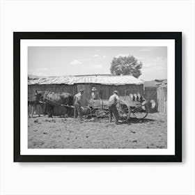 Members Of Fsa (Farm Security Administration) Cooperative Manure Spreader, Box Elder County, Utah By Art Print