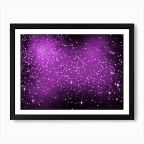 Purple Shining Star Background Art Print