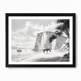 A Horse Oil Painting In Navagio Beach (Shipwreck Beach), Greece, Landscape 3 Art Print