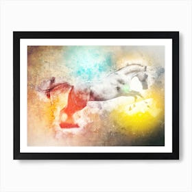 Horse Art Illustration In A Photomontage Style 05 Art Print