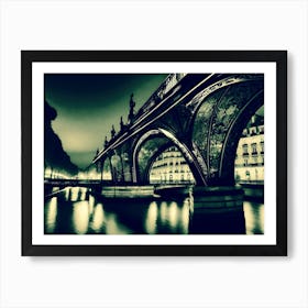 Paris Bridge At Night 6 Art Print