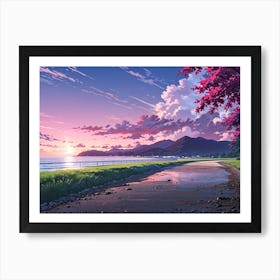 Sunset At The Beach 2 Art Print