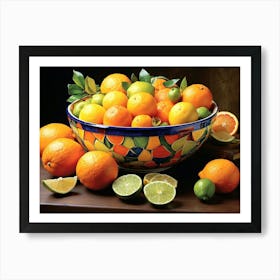 Oranges In A Bowl 1 Art Print