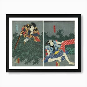 Näyttelijät Ichikawa Kodanji Iv Ja Arashi Rikan Iii Näytelmässä Gojusan Tsugi (Viisikymmentäkolme Kyytiasemaa), 185 Art Print