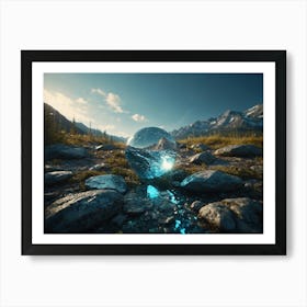 Glass Ball In The Mountains Art Print