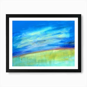 Summer Sky - blue green teal landscape nature contemporary Art Print