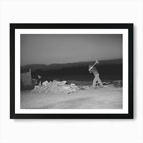 Son Of Pomp Hall Chopping Wood In The Early Dawn, Creek County, Oklahoma, See General Caption Number 23 By Art Print