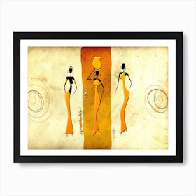 Tribal African Art Illustration In Painting Style 263 Art Print