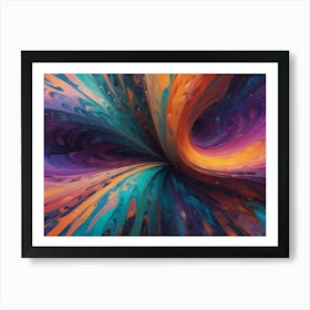 Abstract, Swirling Design Resembling A Colorful Vortex Or Tunnel Art Print