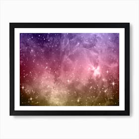 Yellow, Pink, Purple Galaxy Space Background Art Print