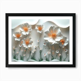 A Classic 3d Beautiful Flowers, Highlighted by a Detailed Art Print