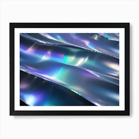 Abstract Image Of A Holographic, Metallic Surface That Appears To Ripple And Flow Art Print