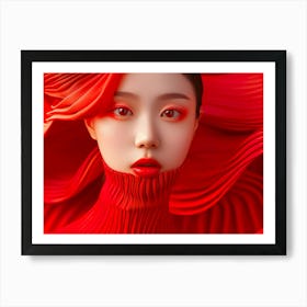 Portrait Of A Woman With Red Hair Art Print