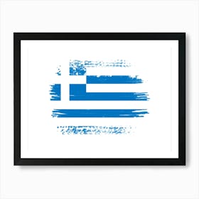 Greek Flag 2 Art Print