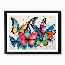 Colorful Butterflies 97 Art Print