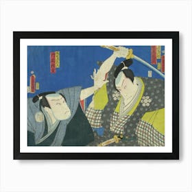 Näyttelijät Bando Kamezo Ja Kataoka Gado Näytelmässä Sano Keizu Soga No Goshozome (Soga Suvun Silkkiviitta), Art Print