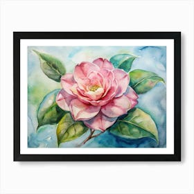 Watercolor Of A Pink Flower Art Print