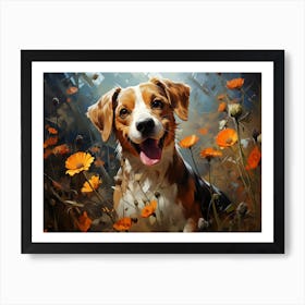 Beagle In Flowers Art Print