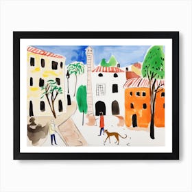 Terni Italy Cute Watercolour Illustration 2 Art Print