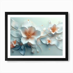 3d Artwork Flower Background Art Print