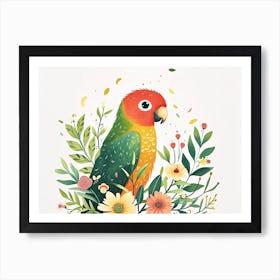 Little Floral Parrot 2 Art Print